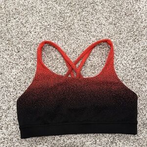Lululemon Athletica Red and Black Gradient Sports Bra
